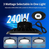 ufo led high bay light 240w wth 3 wattage selectable at switchtoled